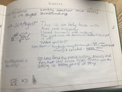 Valley Farm Walberswick Guest book entry by guests